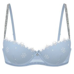 Victoria’s Secret Light Blue Snowflake Wink Push Up Balconette Bra